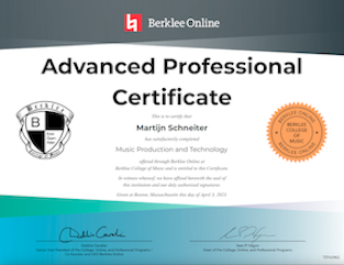 Berklee Advanced Professional Music Production and Technology